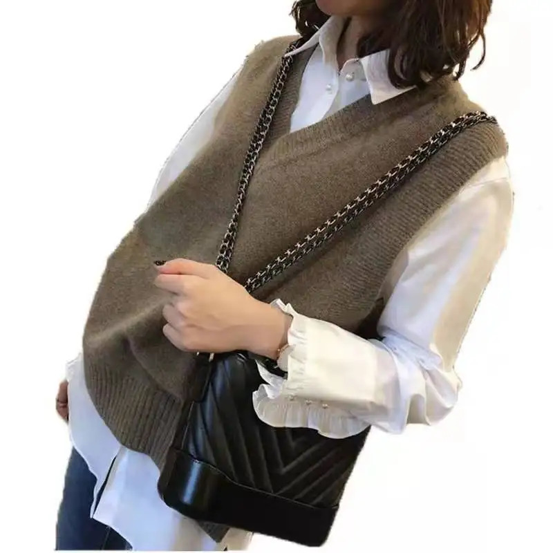 autumn and winter cashmere sweater womens pullover vest womens sleeveless loose cashmere sweater womens sweater jacket 241205