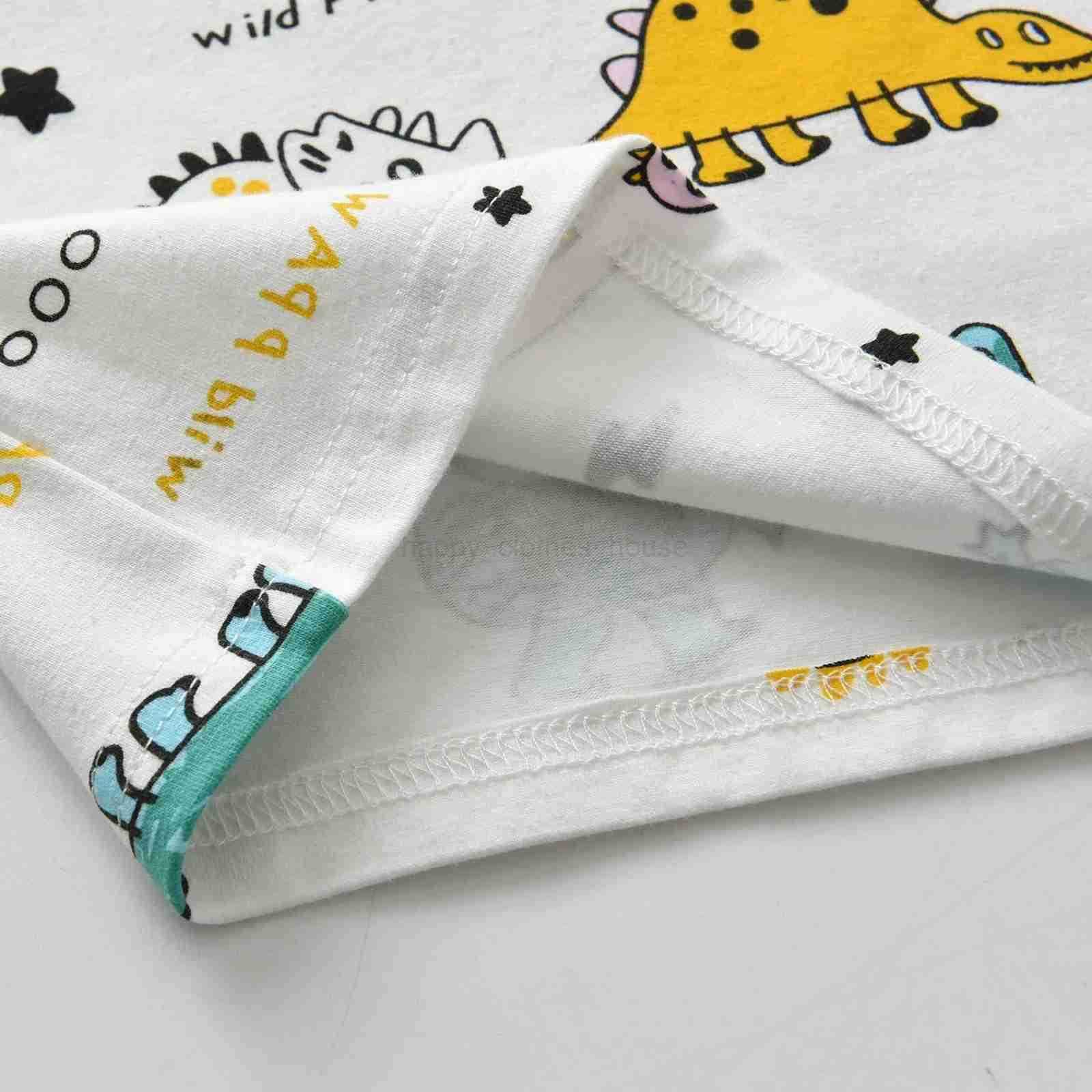 Fashion Newborn infant Baby Boy Clothes Set Patchwork Dinosaur Printed Long SleeveTop and Striped Pants Hat Spring Autumn OutfitXJ241205