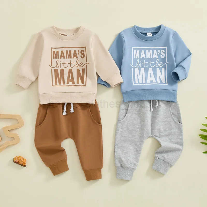 Baby Boy Pant Sets Fall Clothes Letter Print Long Sleeve Sweatshirt and Elastic Pants 2 Piece Outfits for ToddlerXJ241205