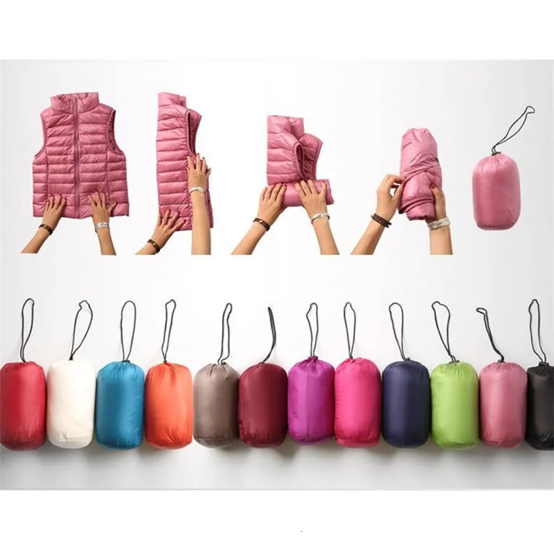 White Duck Down Jacket Women Vest Autumn Winter Sleeveless Waistcoat Warm Lightweight Puffer Jacket Female Tops Outwear 8XL 241205