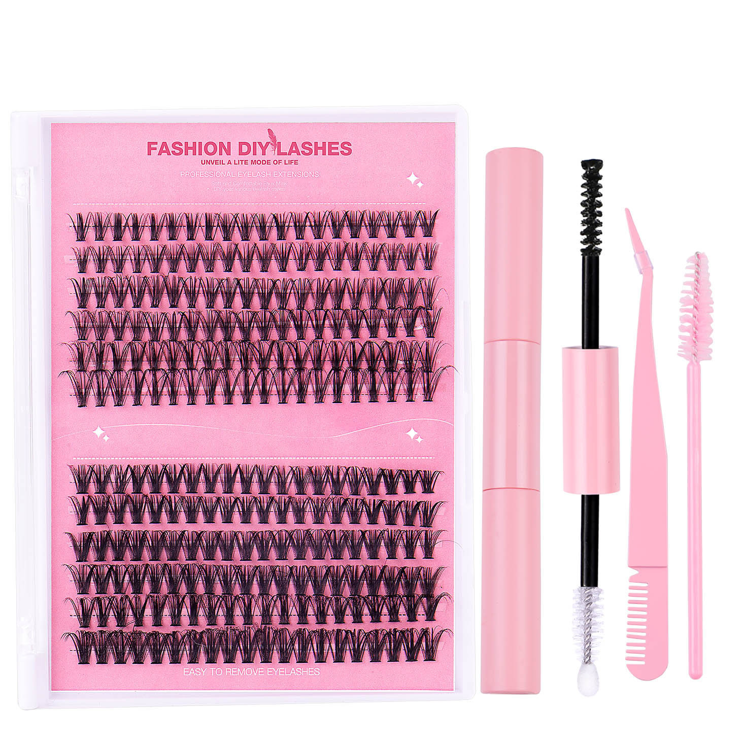 Single cluster DIY false eyelash large capacity 30P+40P eyelash self marrying eyelash glue set 240919