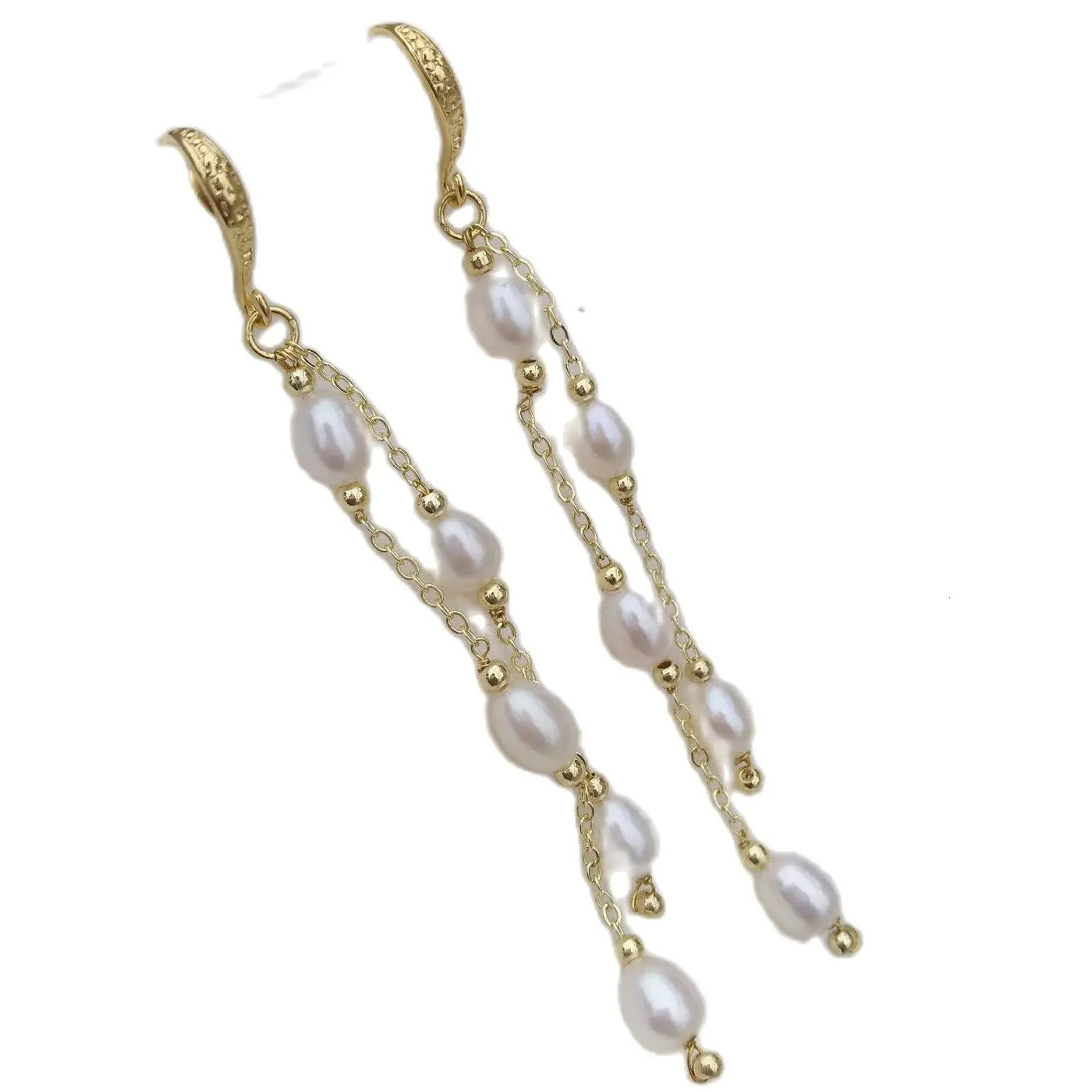 Exclusive Wedding Bride 5-6mm AANanhai White Genuine Natural Pearl Earring Pendant 14k Gold Fill Free Delivery 241205