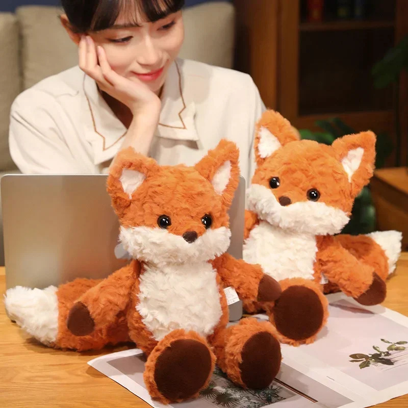 35/50cm Kawaii Fox Plush Toys Cartoon Stuffed Animal Lovely Soft Cuddly Baby Plushie Doll Toy for Girls Gift Decor 241204