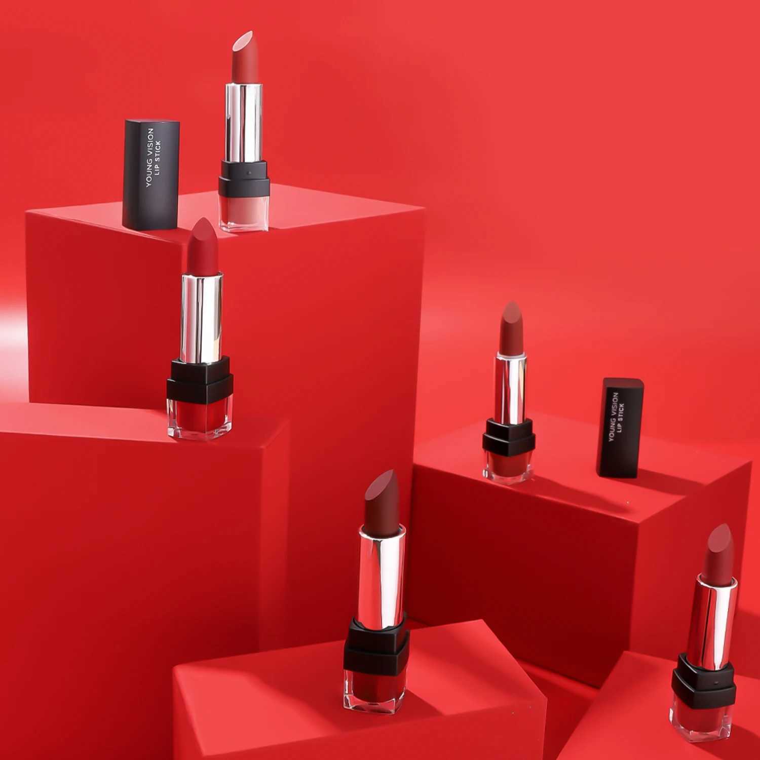 Matte Velvet Lipstick 12-Color Single Tube Long-Lasting Non-Stick Cup Smooth Matte Finish Non-Fading Velvet Lip ColorXJ241205