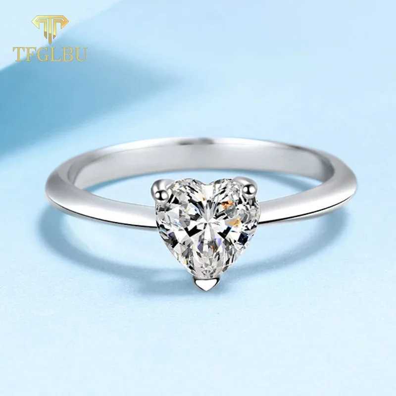 TFGLBU 0.5/1/2CT Womens Laboratory Diamond Anniversary Ring with GRA% 925 Silver 18k Plated Wedding Ring W241205