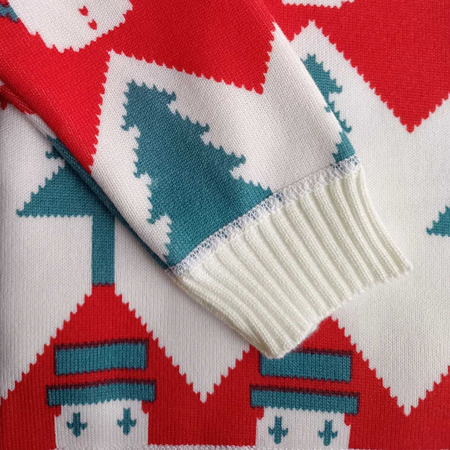 Winter Comfortable and Warm Velvet Knitted Christmas Snowman Christmas Hat Baby Girl Sweater High Collar Childrens Top W241205