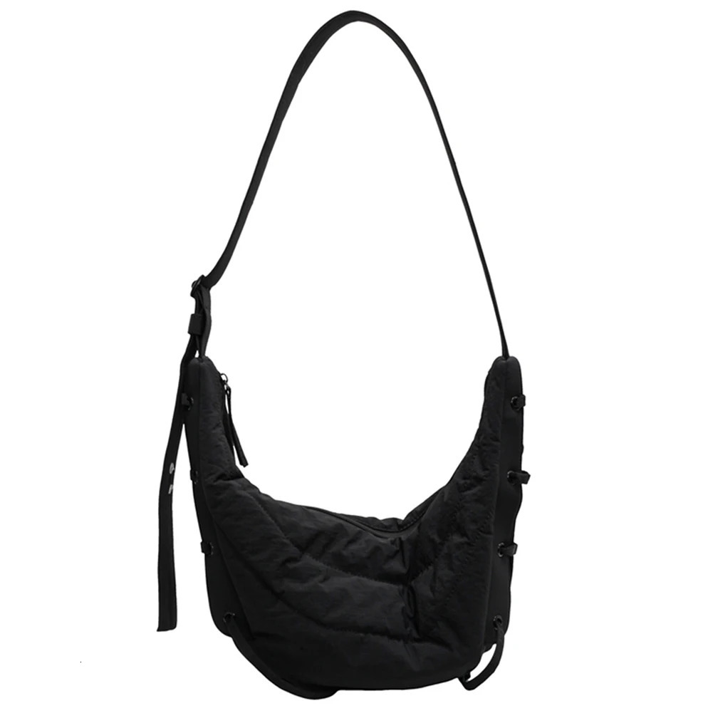Womens shoulder bag with adjustable shoulder strap cross shaped bag nylon crescent bag travel shopping bag 241204