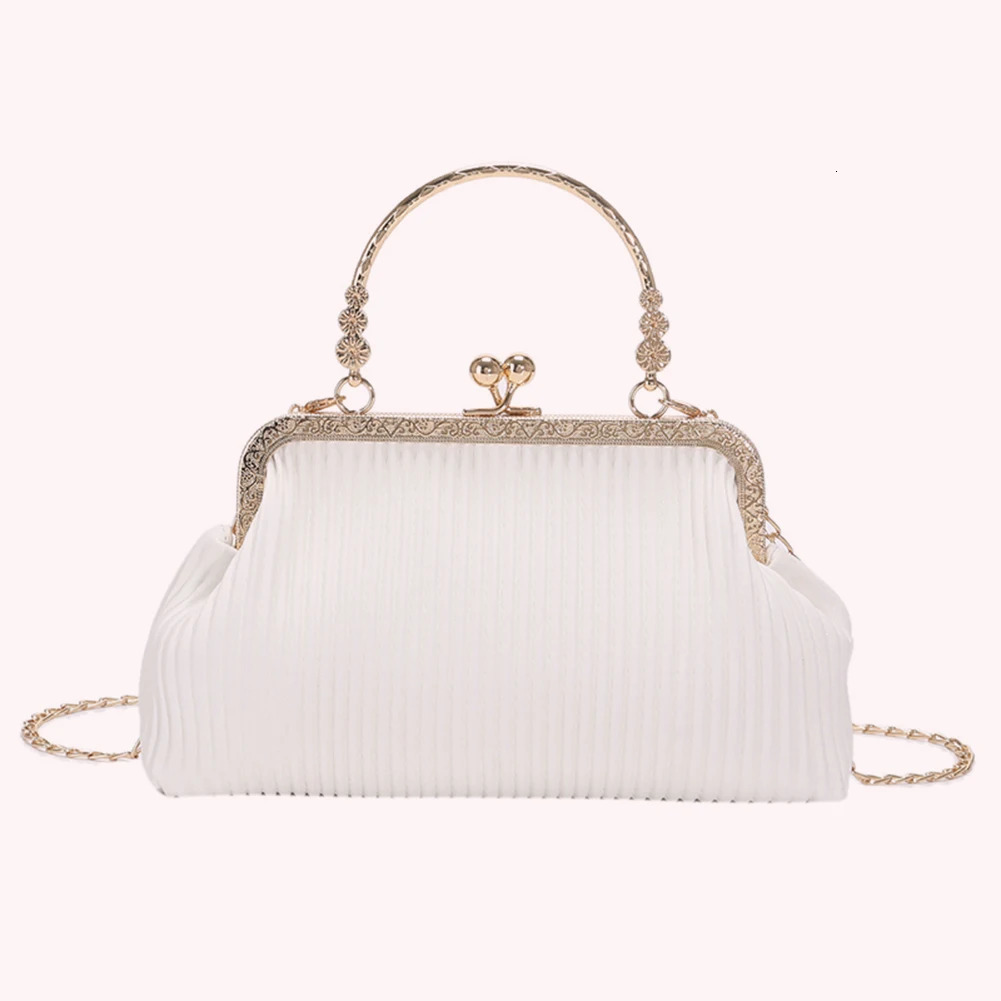 Chain Ladies Messenger Bag Fashion Tophandle Simple Elegant PU Leather Casual Portable Soft Metal Buckle for Cocktail Party 241204