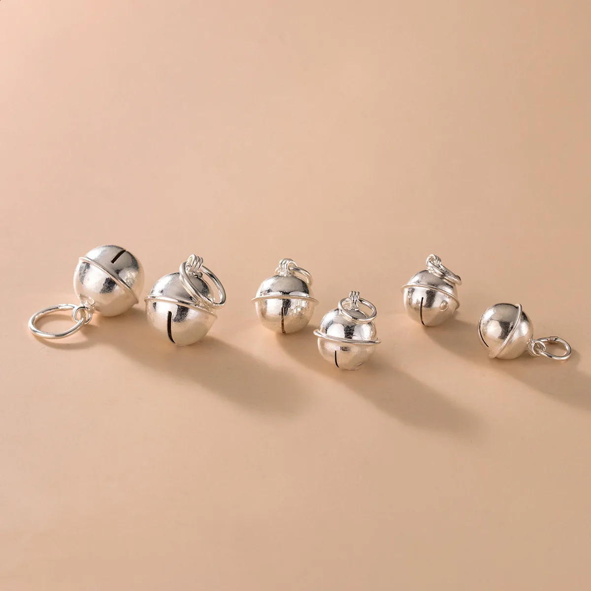 100 Real Sterling 925 Silver Accaccessories Small Bell Charm Pendant For Bracelets and Necklaces Key Diy Material for Jewelry 241122