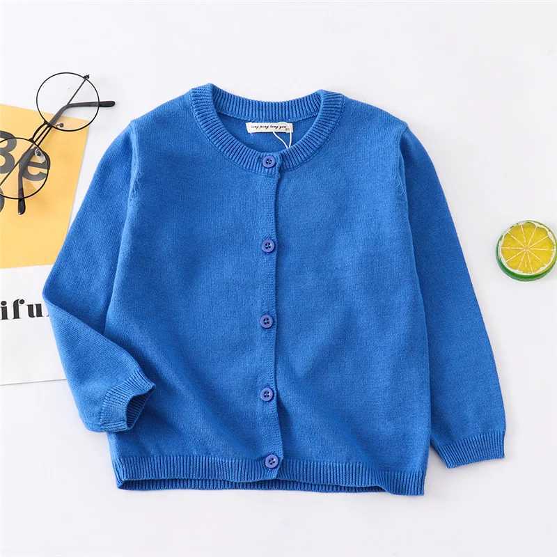 New Childrens Knitted Cotton Sweater Spring and Autumn Knitted Baby Boys and Girls Open Knitted Woolen Sweater Childrens Long Sleeve Zipper Top 1-8 Ye