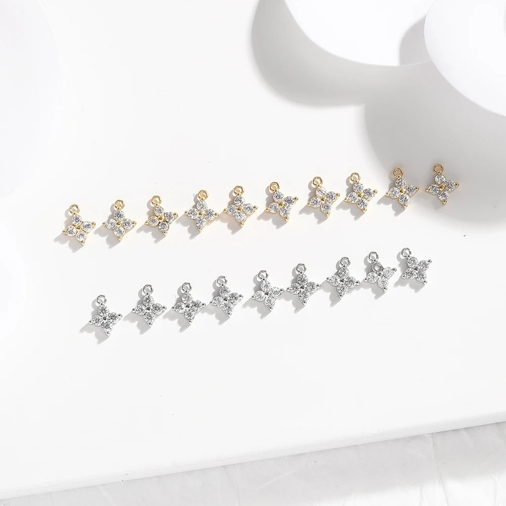 BenS Star charms for jewelry making Mini Brass cubic zirconia charm necklace Jewelry accessories supplies wholesale P11 241122