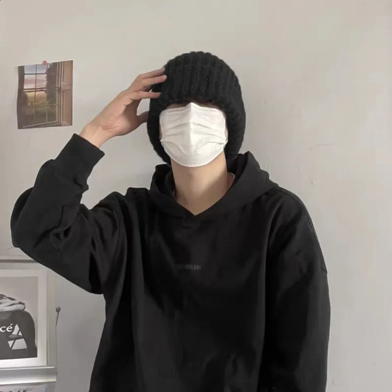 Korean Oversized Big Szie Knitted Hat Mens Winter Large Size 58cm 60cm Warm Cold Ear Protection Beanies Skull Hat Womens 241205