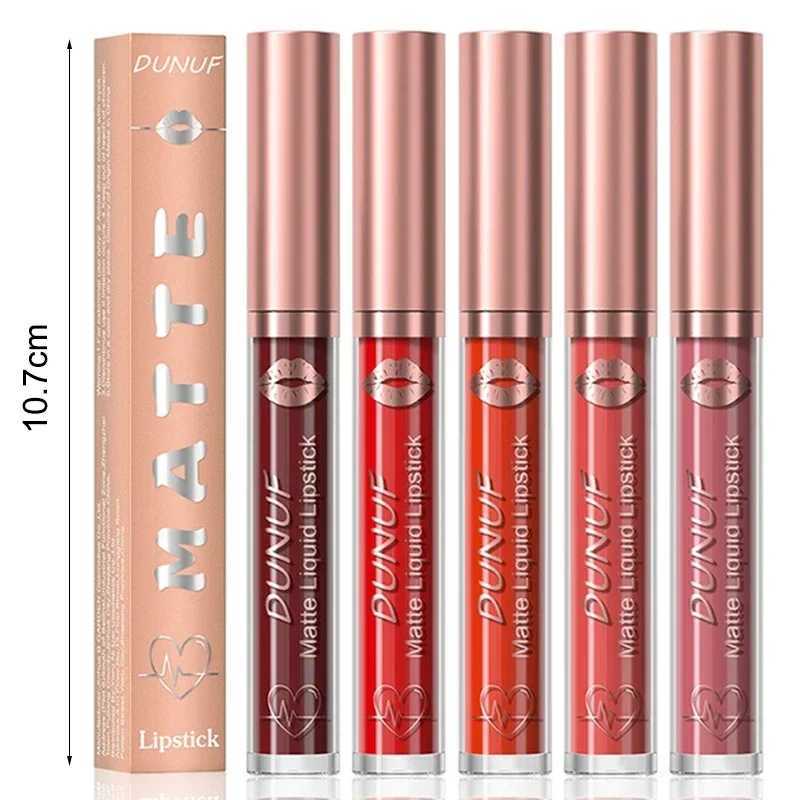 Matte Velvet Lip Gloss Dark Red Brown Lip Glaze Long Lasting Waterproof Liquid Lipstick Natural Moisturizer Transparent Lip OilXJ241205
