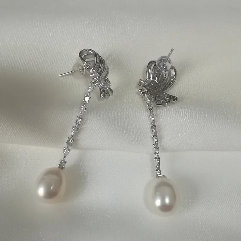 MeiBaPJ 10-11mm natural freshwater pearl drop earrings made of 925 sterling silver are exquisite and charming jewelry for women 241205