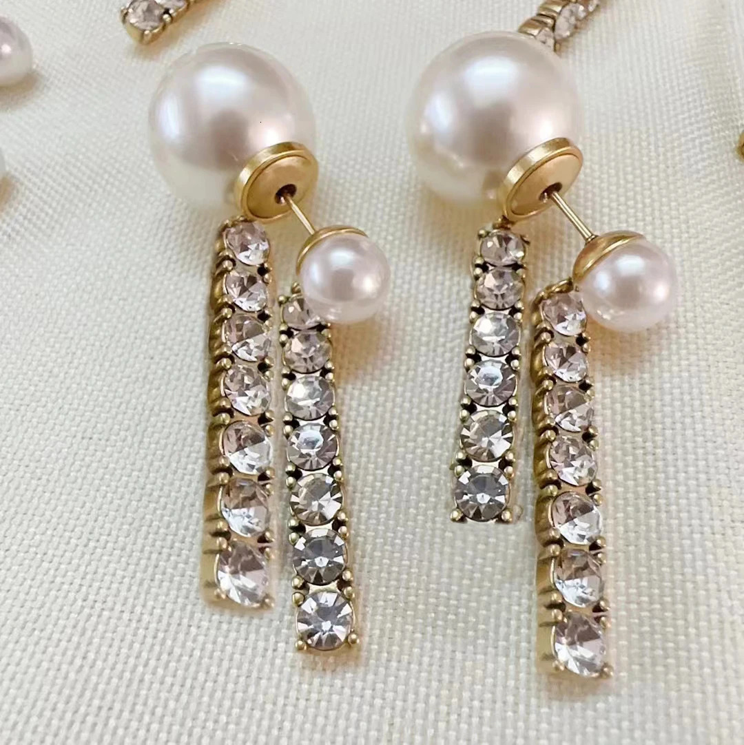 products accessories long tassel letter ring earrings Korean fashion jewelry pearl earrings womens 241205
