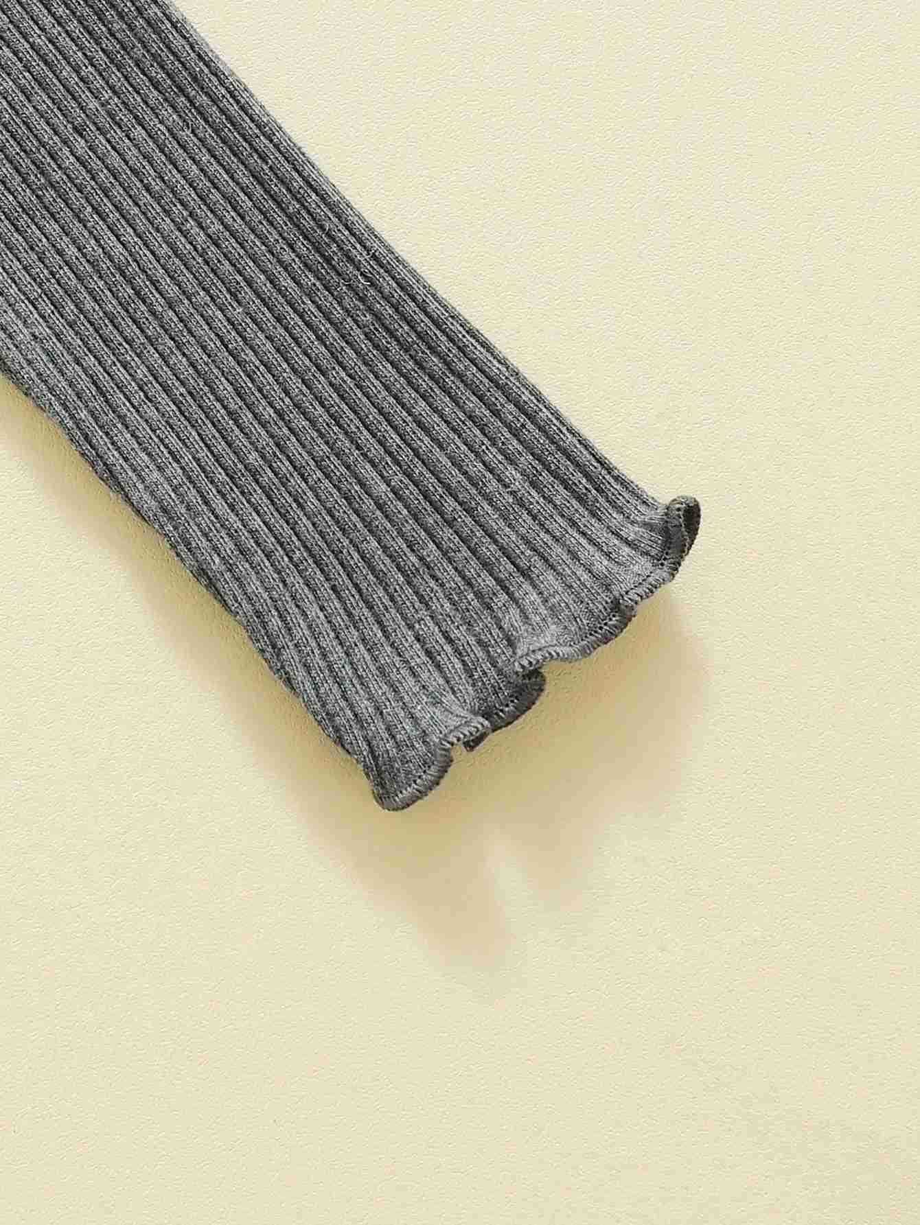 Toddler Girl Solid Color Outfit Long Sleeve Round Neck Pullover Tops Long Pants 2 Pieces Autumn Winter Baby Girl Clothes SetXJ241205