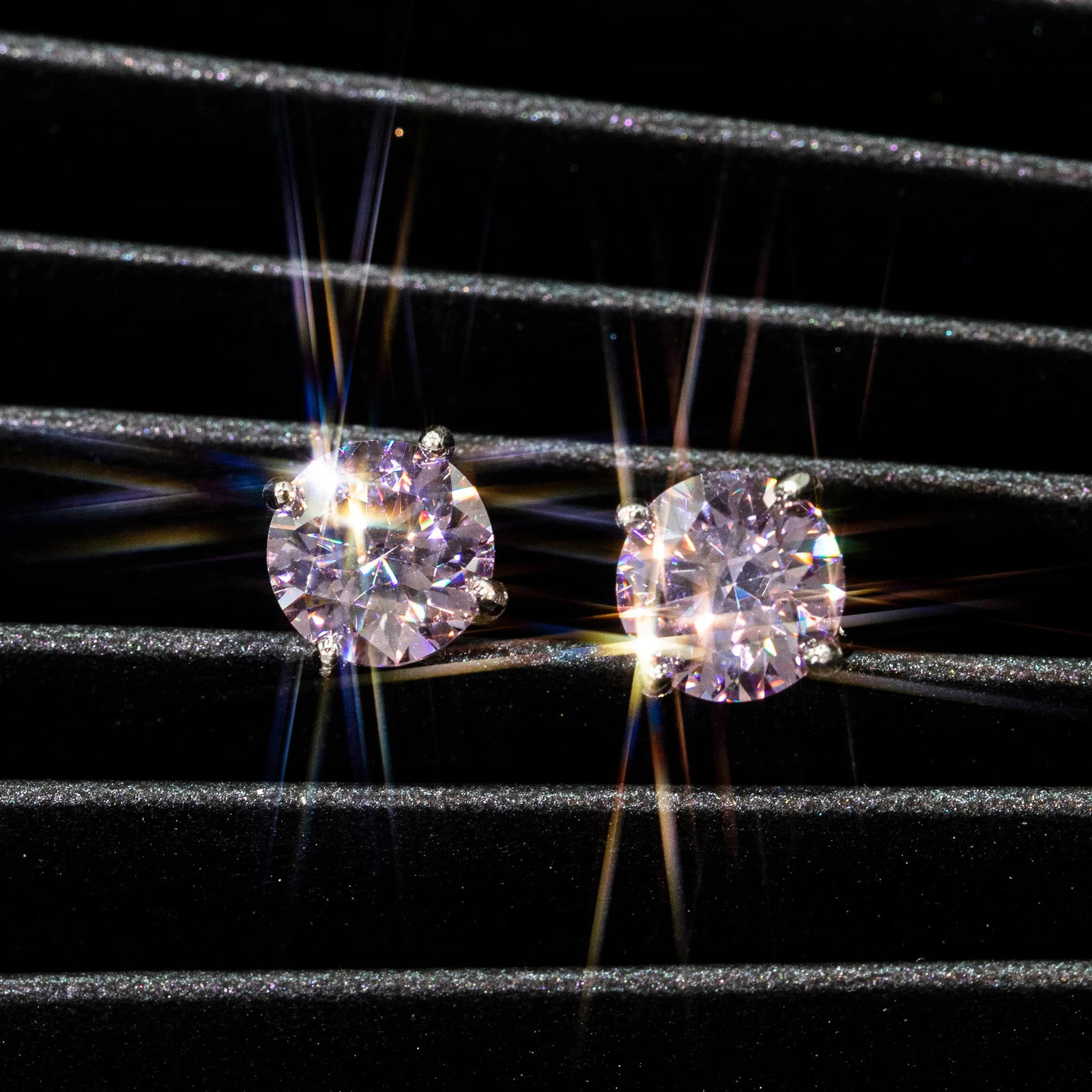 Purple red diamond screw earrings D color VVS 925 sterling silver white gold hip-hop earrings 241205