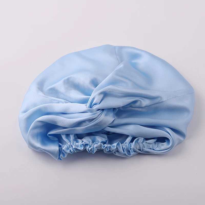 100% Mulberry Silk Night C 19 Momme Womens Solid Sleeping Hat Night Sleep C Hair Care Free Shipping World WideXJ241205