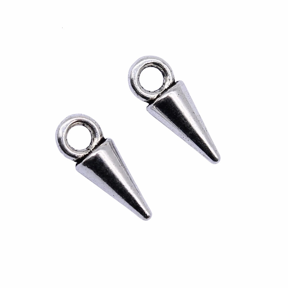 WYSIWYG 40pcs 11x4mm Antique Silver Color Awl Charms Pendant For Jewelry Making DIY Findings 241122