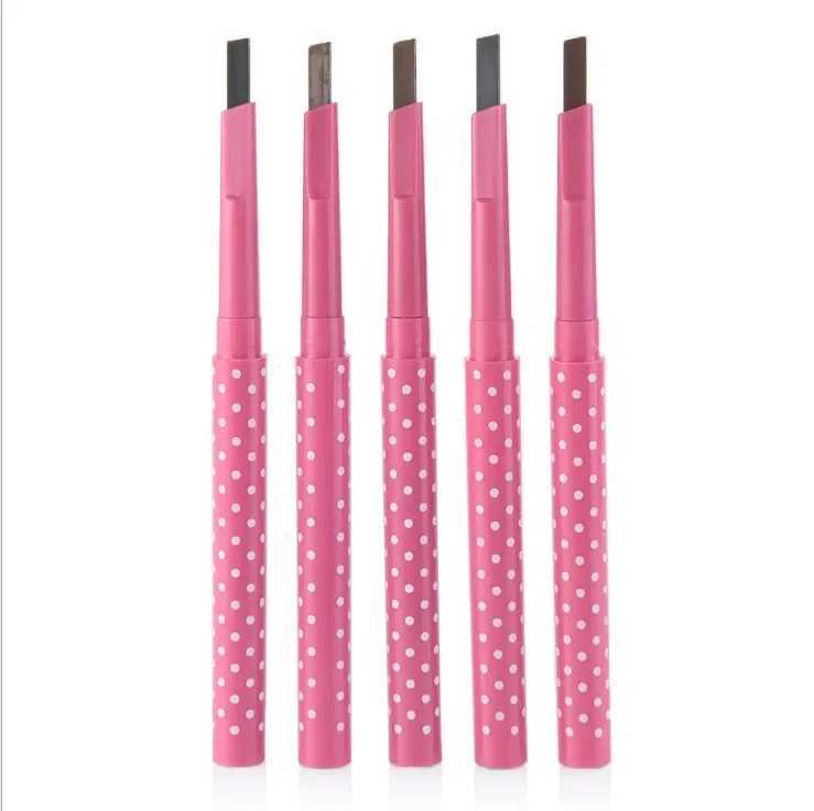 Waterproof durable 5-color black gray brown eyebrow pencil eyebrow liner powder shape makeup tool pen with template W241205