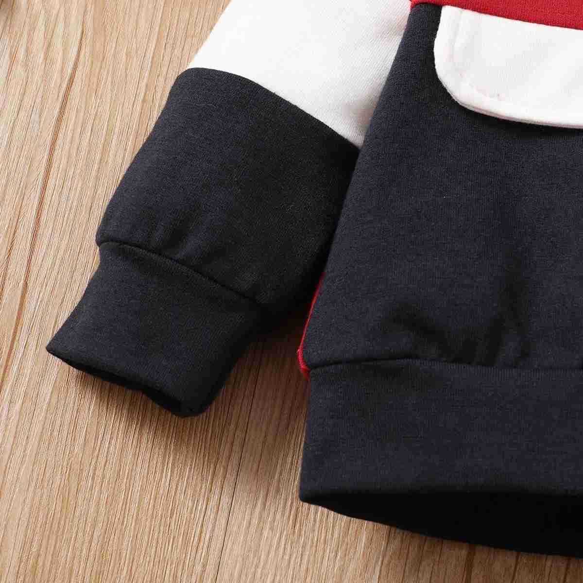 2pcs Baby Color Block Long-sleeve Hoodie and Trousers Set Soft and Comfortable Perfect for Outings and Daily WearXJ241205