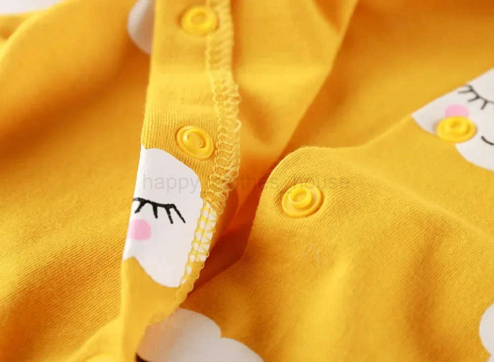 Newborn Infant Baby Girls 2pcs Clothes Set Toddler Long Sleeve Clouds Printed Romper Jumpsuit with Hairband Spring Autumn OutfitXJ241205