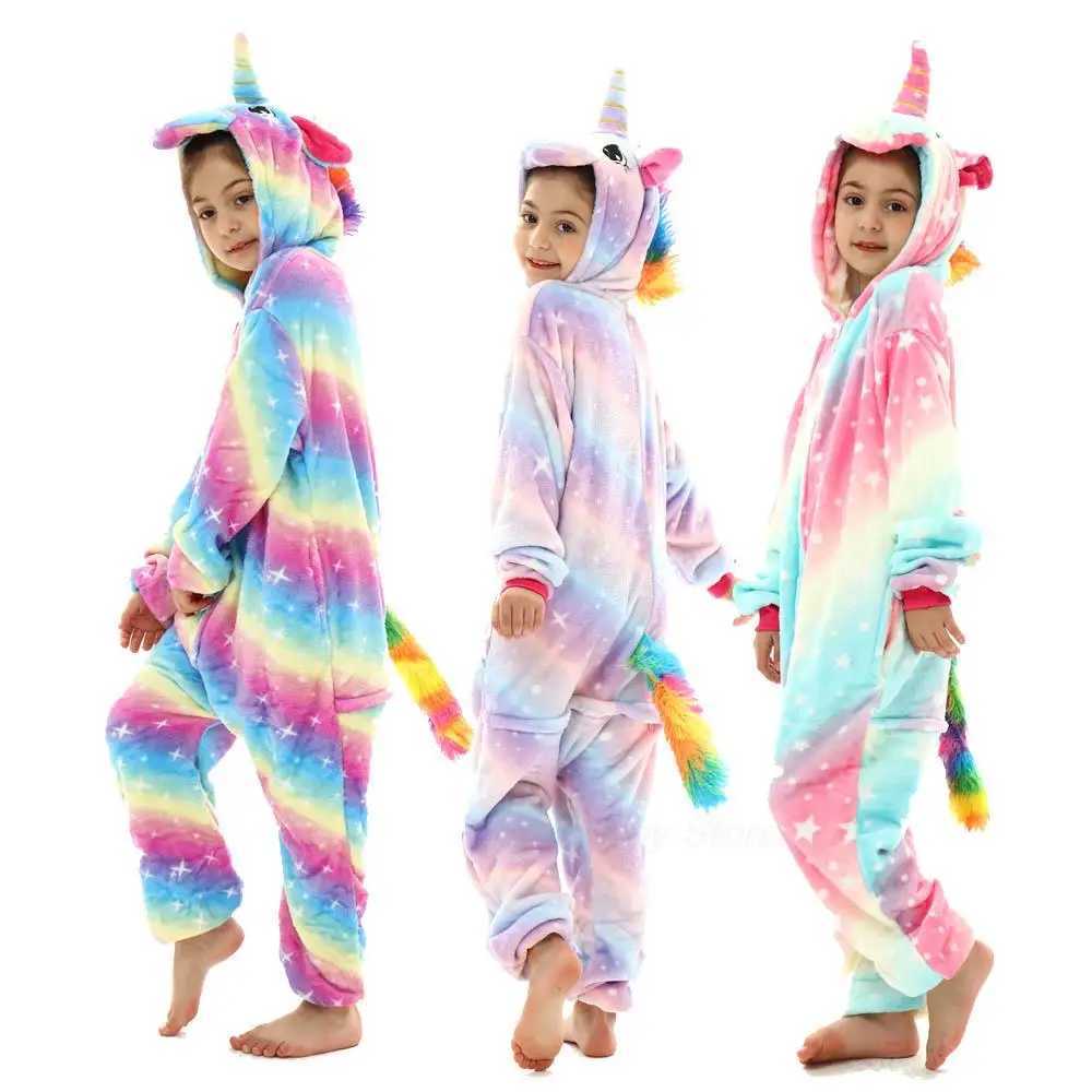 Pajamas Kigurumi Spider Lion Panda Pajamas Onesie Winter Flannel Warm Baby Girl Sleepwear Kids Boy Pyjamas Anime Children Pijama H241205