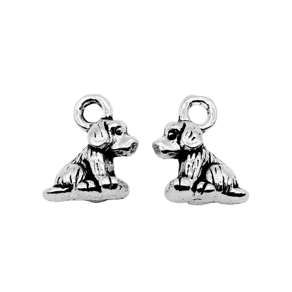 WYSIWYG 10pcs 10x7mm Sitting Dog Charm Cute Small Charms DIY For Jewlery Making 241122