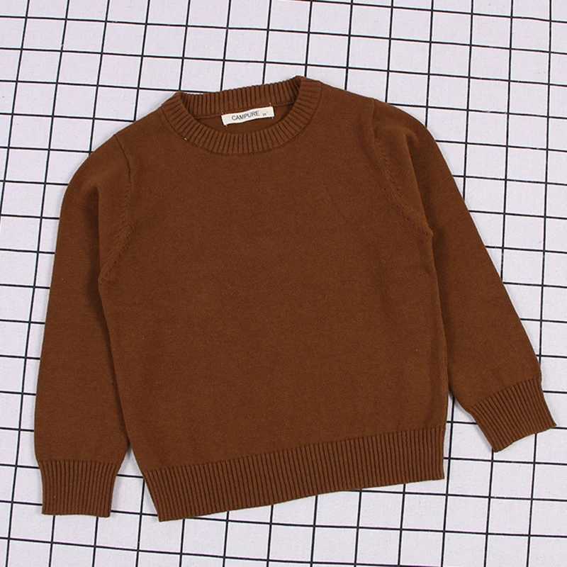 New Spring Childrens Pullup Top Baby Boys and Girls Solid Color Sweater Autumn Childrens Sweater Knitted Bottom Boys Sweater W241205