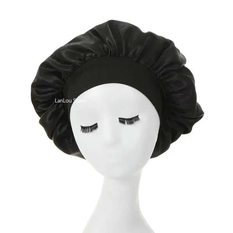 Silky Satin Lined Bonnet Sleep C Stay On All Night Hair Wr Cover Slouchy Beanie For Curly Hair Protection For Women And MenXJ241205