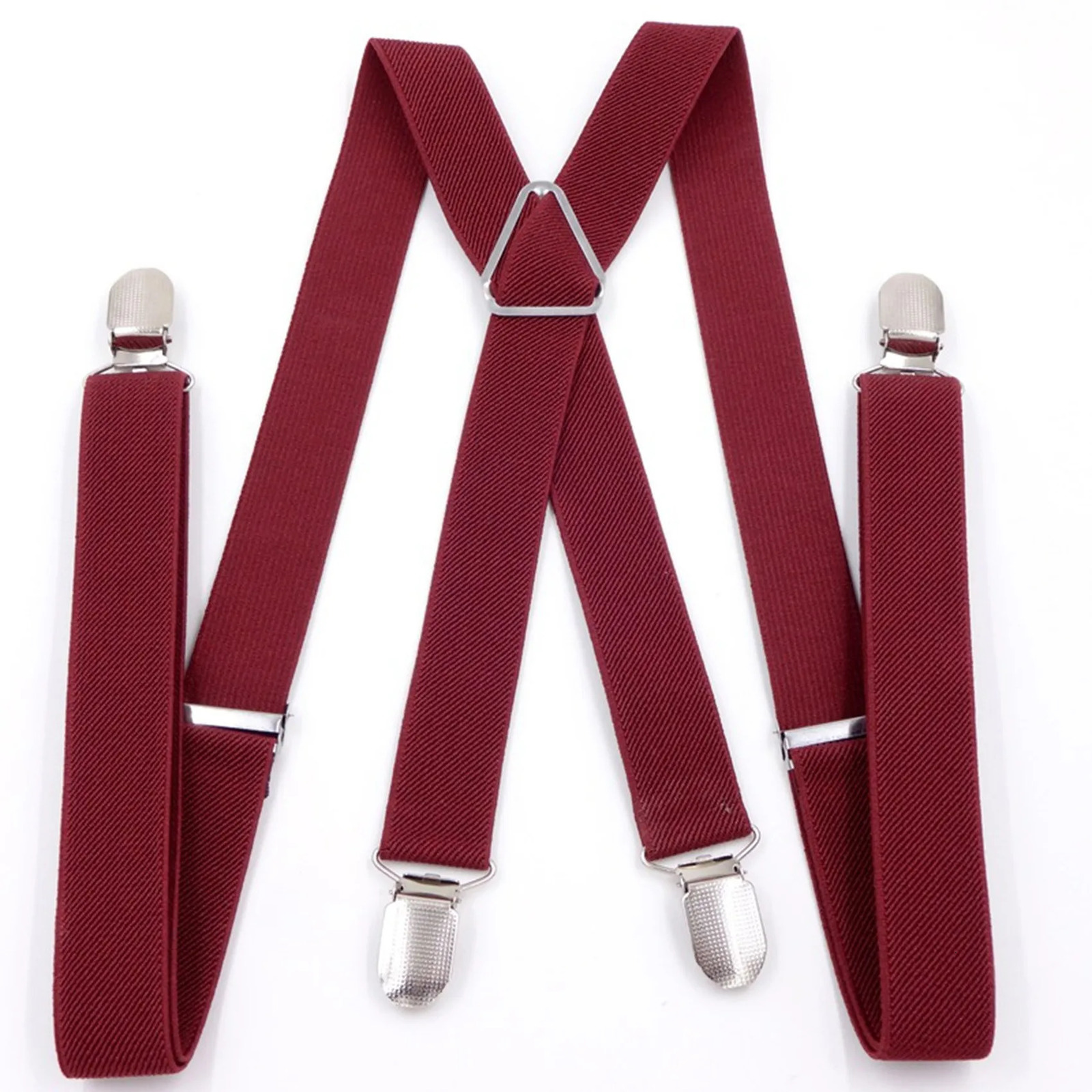 1Pcs Mens Wide XBack Adjustable Elastic Suspenders with Heavy Duty Metal Clips Fashion 241122