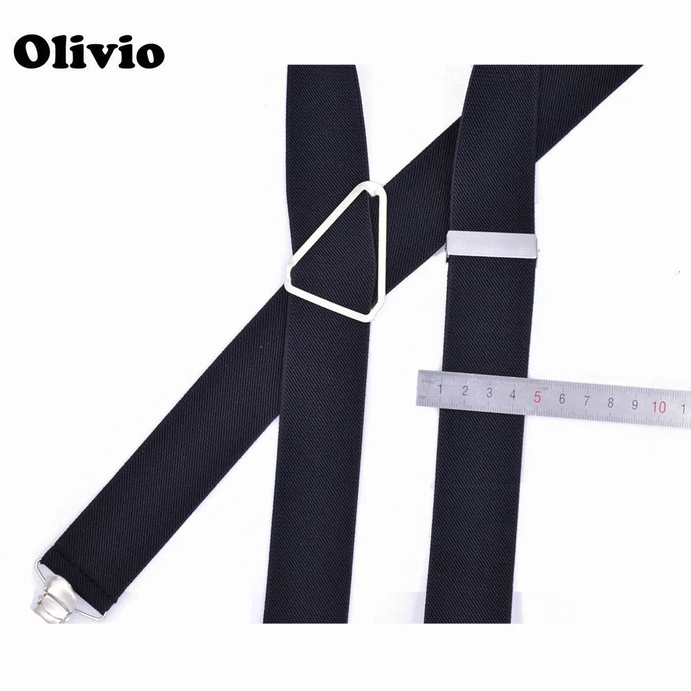 Heavy Duty Big Size Suspenders big Men Adjustable Elastic X Back Pant Suspender for Trousers 55 Inch Clips on white 241122