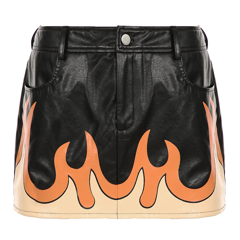 Two Piece Dress Y2K Winter Fire Faux Leather 2 Piece Set Festival Party Outfits Women 2024 Zip Up Bodycon Cropped Jacket+Matching Mini Skirt