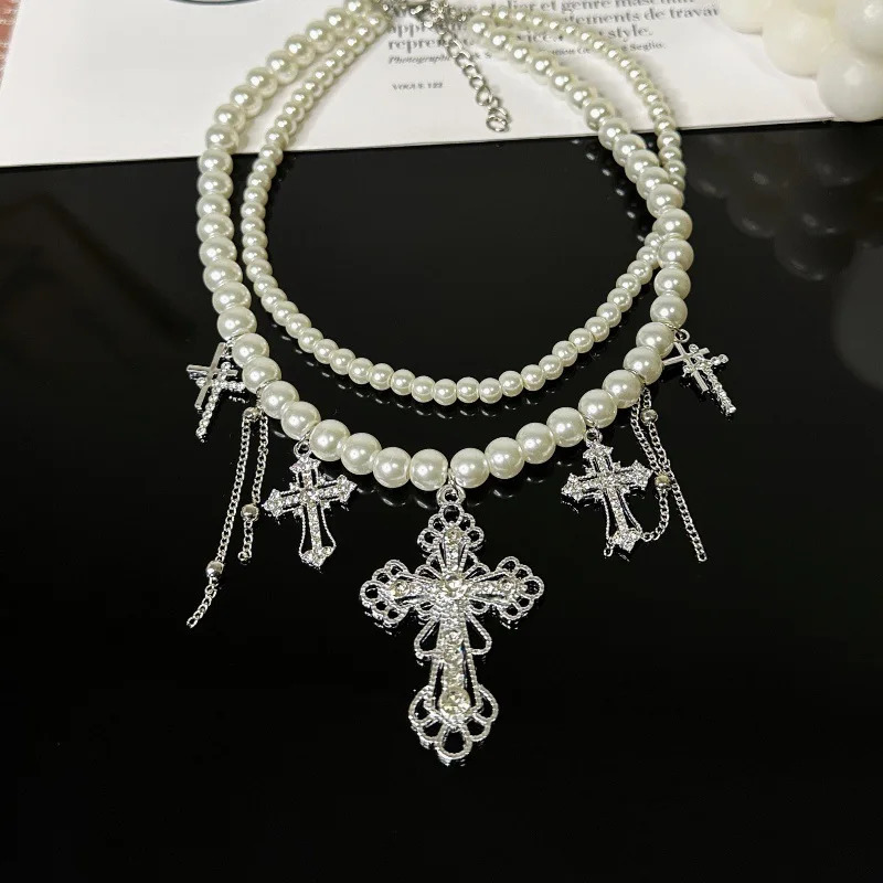 Fashionable pearl necklace pendant French retro style birthday jewelry for wife 241205