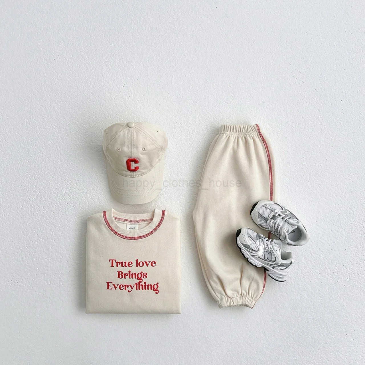 2024 Autumn New Baby Long Sleeve Clothes Set Children Boys Casual Letter Sweatshirt + Pants 2pcs Suit Toddler Girl OutfitsXJ241205