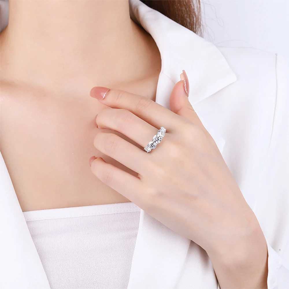 INZEN Classic 3.6~7 carat silica 925 sterling silver ring elegant and romantic ring Birtay anniversary gift jewelry W241205