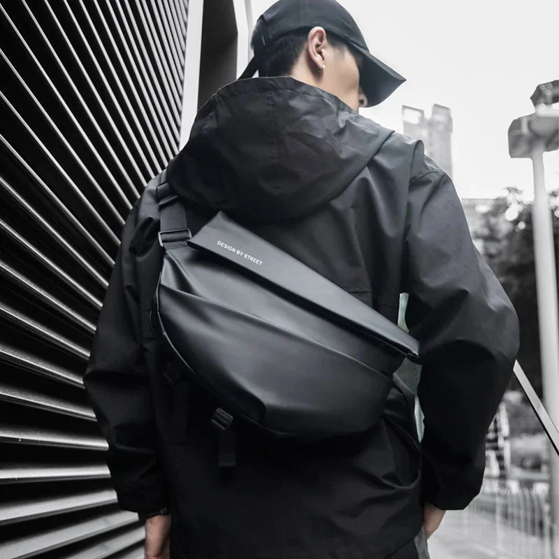 Mens Fashion OneShoulder Messenger Casual LargeCapacity Backpack Cycling Sports Travel Multifunctional Chest Bag 241204