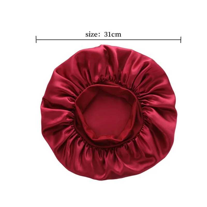 Women Night Sleep Hair Cs Silky Bonnet Satin Double Layer Adjust Head Cover Hat For Curly Springy Hair Styling AccoriesXJ241205