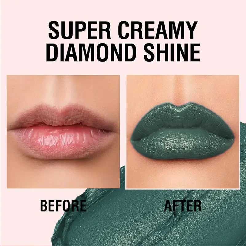 Waterproof glitter lipstick sexy black lipstick glitter lipstick makeup Halloween non stick cup lipstickXJ241205