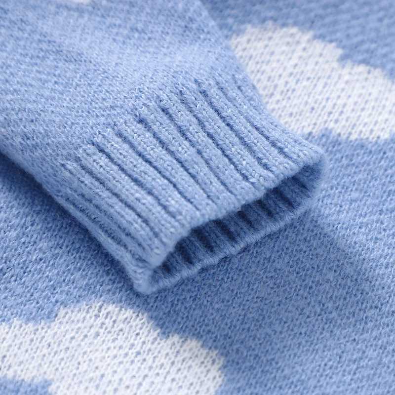Baby boy girl sweater spring autumn winter crew collar long sleeved newborn Netural blue knitted top childrens clothing 1-3Y W241205