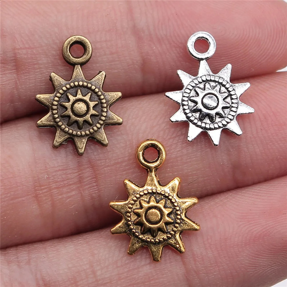 WYSIWYG 20pcs 17x12mm 3 Colors Small Sun Pendant Charms For Jewelry Making 241122