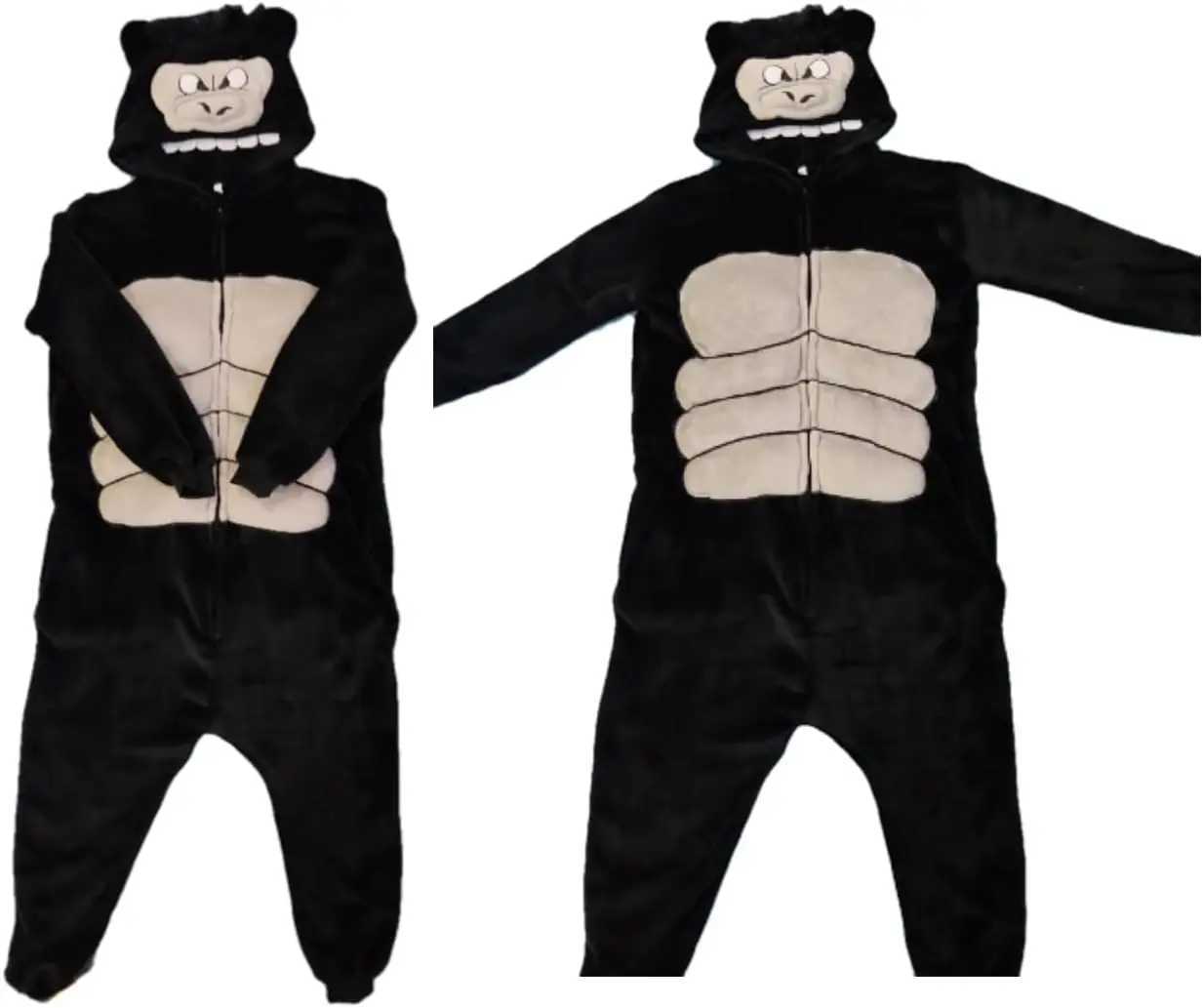 Pajamas 2024 Kids Monster Monkey Blanket Onesie Animal Chimpanzee Hooded Pyjamas Adult Gorilla Union Suit Halloween Costume For Family H241205