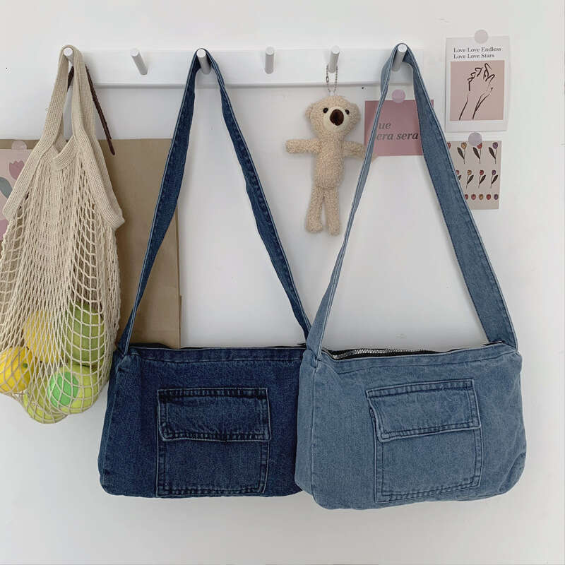 Denim Bags Material Women's Crossbody Simple Fashion Students Classes Shoulder School Bag