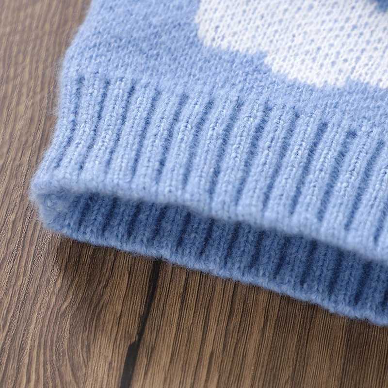 Baby boy girl sweater spring autumn winter crew collar long sleeved newborn Netural blue knitted top childrens clothing 1-3Y W241205