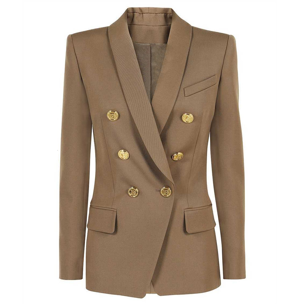 Autumn And Winter New High-End Suits Classic Green Collar Suit Jacket Coat High Quality Women's Blazer