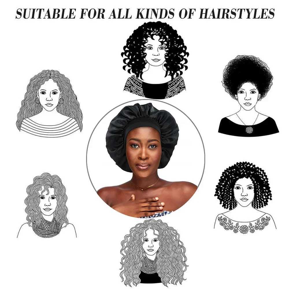 Large Satin Bonnet Silk Bonnet Hair Wr for Sleeping Sleep C with Elastic Soft Band Big Bonnets for Women Hair Care CsXJ241205