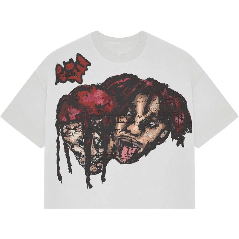 T shirts for men Retro Hip-hop Graffiti Graphic Art Printed Streetwear Oversized Clothes Casual Crew Neck Short Sleeve Lightweight Versatile
