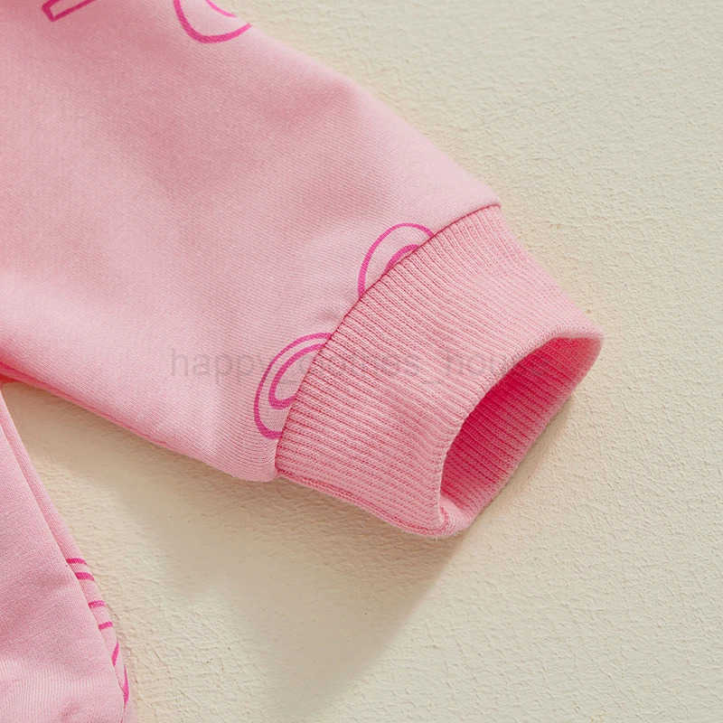 Toddler Girls Clothes 2PCS Autumn Outfits Long Sleeve O Neck Bow Print Tops Drstring Pants Newborn Clothes SetXJ241205