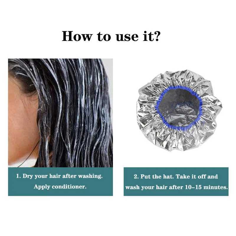 Profional One-off Shower C Heat Insulation Aluminum Foil Hat Elastic Portable Bathing C For Women Hair Salon BathroomXJ241205