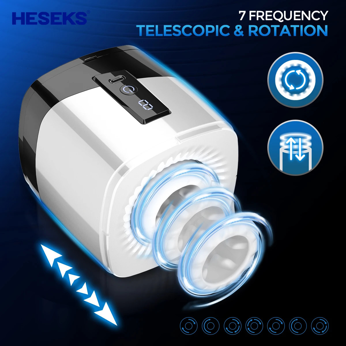 HESEKS Automatic man masturbator 7 Thrusting Rotation Masturbating Machine Vagina for Men Adult Goods Men 241205